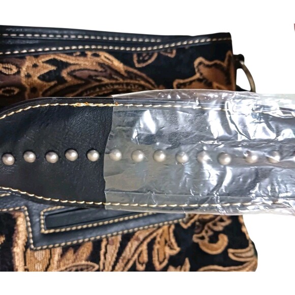 NEW Montana West Tapestry Shoulder Bag Fringed Studded Concealed Carry Handbag - Picture 6 of 10